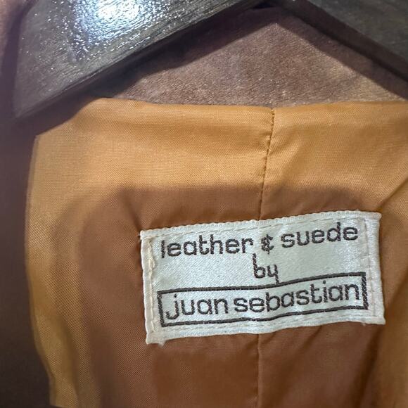 Juan Sebastian Vintage Leather Suede Jacket Blazer Coat Womans Patch Work 11/12 - Picture 2 of 6